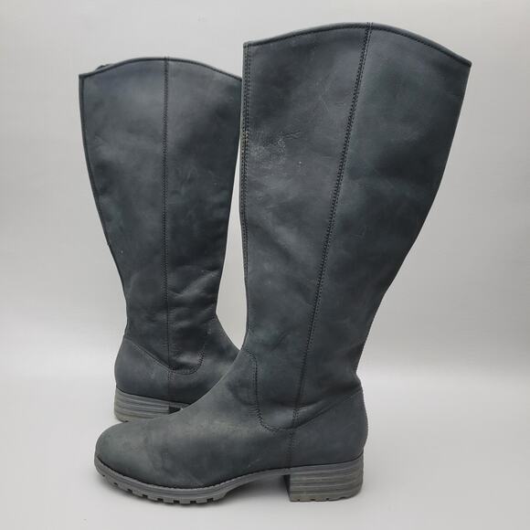 Clarks Marana Trudy Womens Knee High Boot Leather Size 9 Side Zip Stretch Calf - Picture 3 of 15